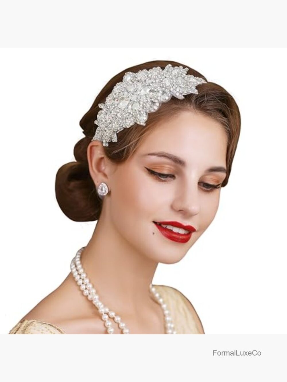Rhinestone Flapper Headband 1920s Great Gatsby Hair Accessory